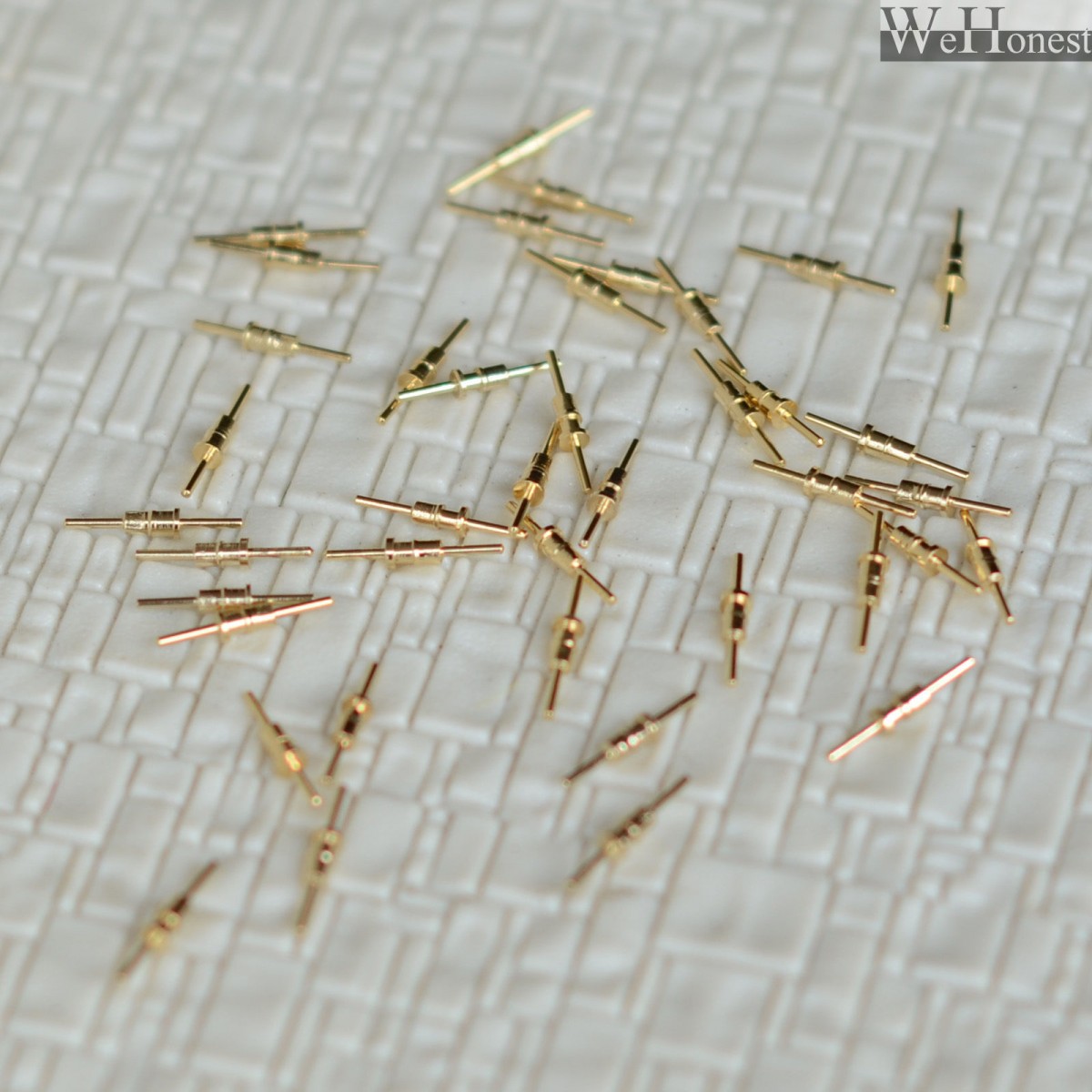 24 x bare coppery pins for 2.54mm mini-plug straight connectors round #BP